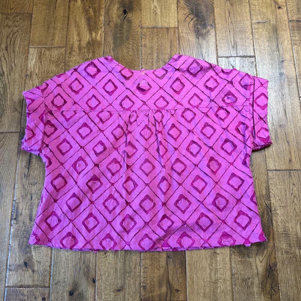 Ruby Rd Fuchsia Button Up Top and Tank Womens 16 XL Eyelet Coastal Cottagecore - Picture 6 of 9
